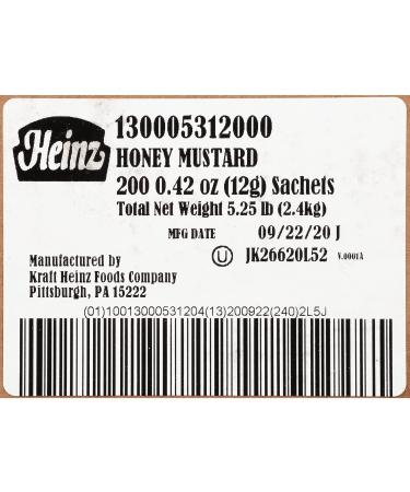 Heinz Honey Mustard Dressing Single Serve Packets 0.4 oz (Pack of 200) - 0.42 Ounce Honey Mustard Packets - Buy Online on GoSupps.com