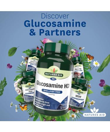 Natures Aid Glucosamine HCl 1000mg Vegan Shellfish-Free Tablets - 90ct - Buy Online on GoSupps.com