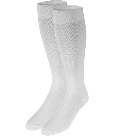Truform Compression Socks for Women - 15-20 mmHg Knee High Over Calf Length White Rib Knit X-Large (Pack of 2) - Comfortable Dress Socks for Travel & Daily Wear - Buy Online on GoSupps.com