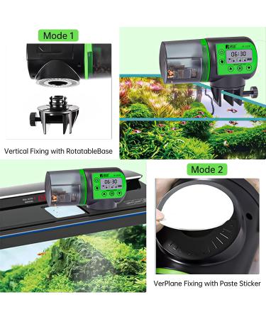 SUNWEN Automatic Fish Feeder with 2 Timer Dispensers - 7oz Auto Fish Food Feeder for Aquarium - Ideal for Vacation - LED Screen Included - Buy Online on GoSupps.com