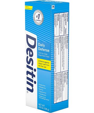 Desitin Daily Defense Baby Diaper Rash Cream with Zinc Oxide - Treat, Relieve & Prevent Rash - Hypoallergenic, Paraben-Free - 4.8 oz - Buy Online on GoSupps.com