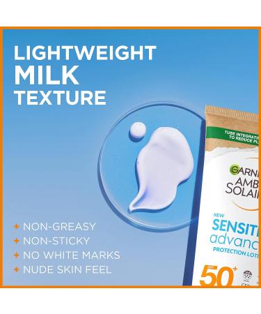 Garnier Ambre Solaire SPF 50+ Sensitive Advanced Sun Cream For Sensitive Skin Water Resistant & Non-Greasy Sunscreen SPF 50 UVA & UVB Protection Approved by Cruelty Free International 175ml 175 ml (Pack of 1) - Buy Online on GoSupps.com