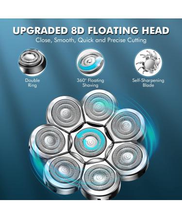 Lovcoyo 8D Blade Replacement Heads - Universal Men's Shaver Head Replacement - Silver, 56.0g - Buy Online on GoSupps.com