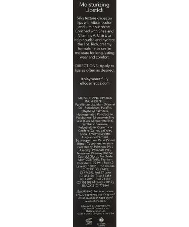 e.l.f. Moisturizing Lipstick - Bordeaux Beauty 0.11 oz - Vibrant Color & Luminous Shine - Buy Online on GoSupps.com