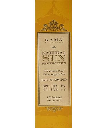 Kama Ayurveda Natural Sun Protection SPF-21 60ml - Broad Spectrum Sunscreen - Buy Online on GoSupps.com