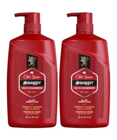 Old Spice Swagger Body Wash 2 Pack Extra Large Man Sized Shower Gel for Men Red Collection Cedarwood Fresh Scent 30 oz. Each Cedarwood and Lime 64 Ounce (Pack of 2)