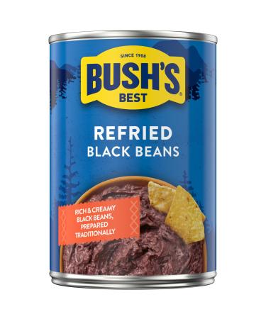 Bush's Best Bush's Refried Black Beans High Fibre Excellent Source of Protein Plant Based 398 mL 1ct Refried Black Beans 398 ml (Pack of 1)