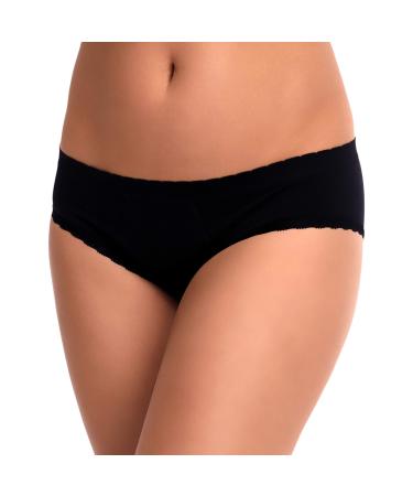 EvaWear Menstrual Period Panty Tampon Alternative Absorbent Hypoallergenic Black Hipster M Medium