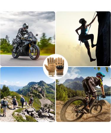 Firschoie Tactical Gloves - Military & Motorcycle Gloves with Hard Ankle Protection & 2-Finger Touchscreen for Jungle Trekking & MTB - Brown M - Buy Online on GoSupps.com