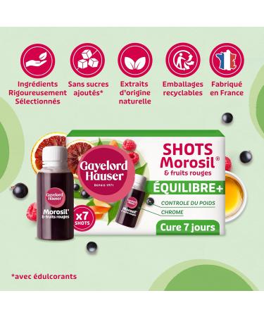 GAYELORD HAUSER - Morosil Shot Concentr - Fruits rouges - Equilibre plus - Aide au contr le du poids - 7 Flacons x 30ml - Buy Online on GoSupps.com