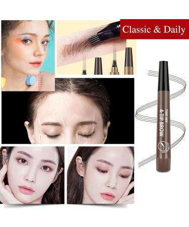 2024 Magic Eyebrow Pencil - 3D Waterproof Microblading Contouring Pen Natural Stroke Dark Brown - Buy Online on GoSupps.com