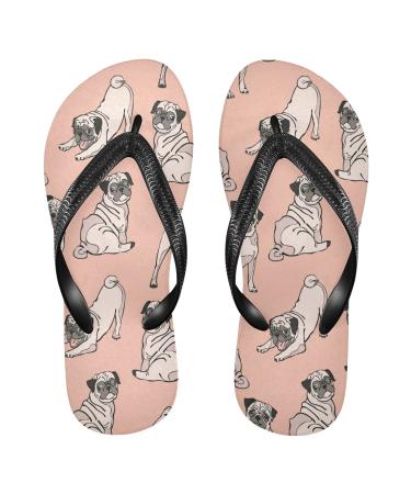 Mnsruu funny dachshund animal dog pug flip flops flip sandals home slippers hotel spa bedroom travel s for men women small multi -colored