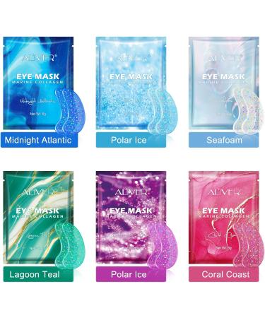 FRDUGAEye Mask Under Eye Masks Natural Collagen Patches - Pearl Pads Moisturizing Care Anti Aging Gels Tighten Skin Relieve Dark Circles Bags Eye Puffiness Fine Lines 12 Pairs - Buy Online on GoSupps.com