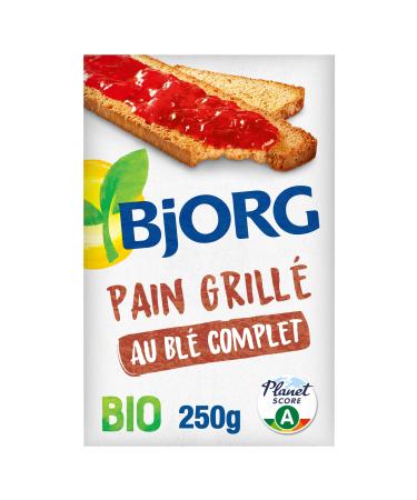 BJORG - Organic Wholemeal Wheat Toast - Palm Oil Free - Source Of Fiber - 250g Packaging May Vary