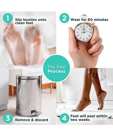 Dermora Foot Peel Mask - 2 Pack for Dry, Cracked Feet - Exfoliating Foot Mask for Soft Baby Feet - Callus and Dead Skin Remover - Peach Scent - Buy Online on GoSupps.com