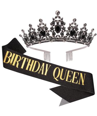 Happy Birthday Queen Crown Set - Tiaras, Sash & Gifts for Women | Birthday Party Decor & Accessories - Buy Online on GoSupps.com