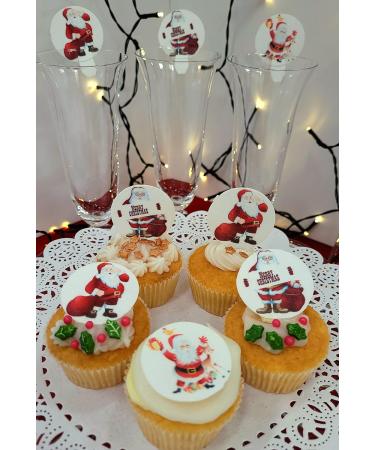 24 x Edible Stand up Santa Claus Mix XVIII. Pre-Cut Wafer Paper Cupcake Toppers Father Christmas Party Winter Birthday Cake Decorations - Buy Online on GoSupps.com