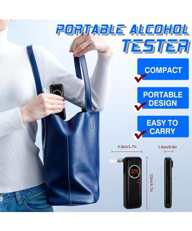 Professional Alcohol Breathalyzer - Digital LCD Display, Portable Blood Alcohol Tester with 20 Mouthpieces for Home Use - Buy Online on GoSupps.com