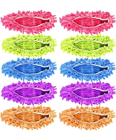 Microfiber Mop Slippers - 10 Pack, Washable & Reusable, Multicolored - Perfect for Sweeping & Polishing Floors in House, Office, Bathroom & Kitchen - Men & Women - Buy Online on GoSupps.com