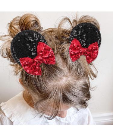 Bartosi Mouse Ears Hair Clips Set - Sequin Minnie Ear Clips for Women & Girls | Disney Costume Theme Party Accessories (2 PCS) - Buy Online on GoSupps.com