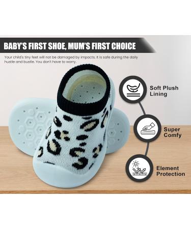 Dookeh Baby Shoes Soft Sole Sneakers for Boys & Girls | Infant/Toddler Sock Shoes 6-9 Months | A1 Leopard Light - Buy Online on GoSupps.com