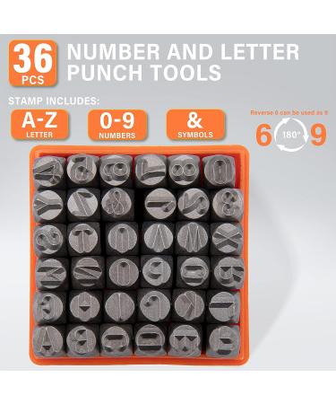 36PC Metal Letter Punch Set 1/4 (6mm) - Steel Number and Letter Stamp Kit for Metal, Plastic, Wood, Leather - Buy Online on GoSupps.com