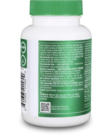 Organika Mushroom Extract- REISHI 250MG 90 VCAPS 90 count (Pack of 1) - Buy Online on GoSupps.com