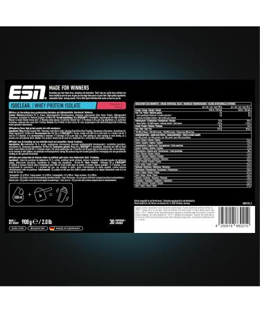 Buy ESN ISOCLEAR Raspberry Whey Isolate Protein Powder - 908g | Premium Clear Whey for Enhanced Muscle Recovery - International Shipping Available - Buy Online on GoSupps.com