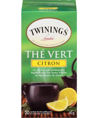 Twinings Green Tea and Lemon Individually Wrapped Tea Bags | Fresh & Uplifting | 20 Count (Pack of 6) Green Tea and Lemon 20 Count (Pack of 6) - Buy Online on GoSupps.com