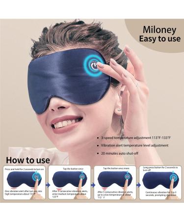 Miloney Heated Eye Mask - Cordless Washable Silk Sleep Mask for Relaxation & Travel | Perfect Gift for Birthdays & Valentine's Day - Buy Online on GoSupps.com
