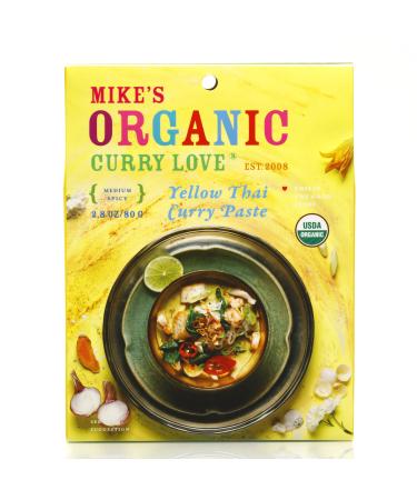 Mike's Organic Curry Love Yellow Thai Curry Paste, Made in Thailand | 1 x 2.8 oz Yellow Thai Curry Single