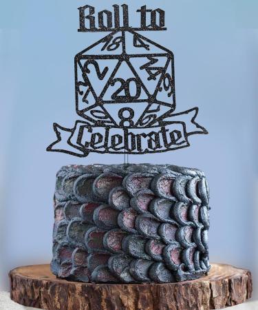 D20 Dice DnD Birthday Cake Topper DnD Theme Roll to Celebrate Cake Decor Fantasy Role-Playing Theme Party Favor TRPG Player Birthday Decoration Supplies - Buy Online on GoSupps.com