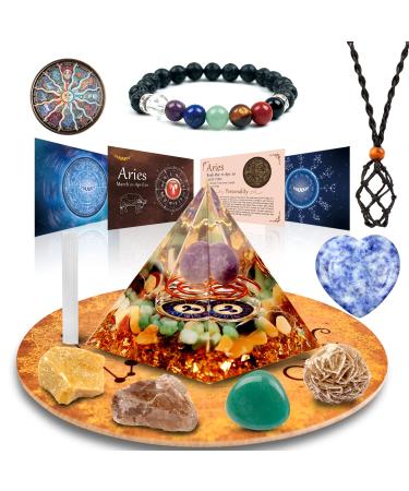 vuuuuv horoscope orgon pyramid Aries medicinal crystal gift set zodiac stones