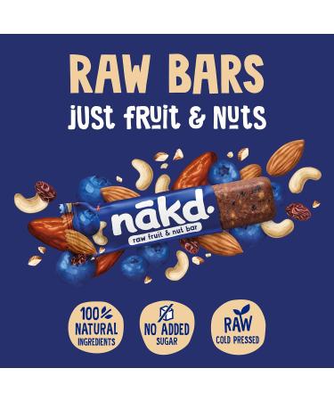 Nakd Blueberry Muffin Bars - Vegan, Healthy Snack, Gluten Free - 35g x 18 (630g) - Buy Online on GoSupps.com