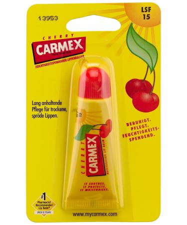 Carmex Cherry Lip Balm Tube - Pack of 12 (12 x 10 g) | Hydrating Soothing & International Shipping Available - Buy Online on GoSupps.com