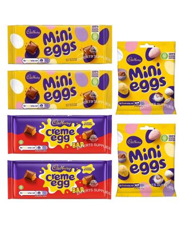 Easter Egg Chocolate bundle - 2 x Cadbury Mini Eggs Bar 110g 2 x Creme Egg Bar 123g 2 x Mini Eggs bag 80g Easter Chocolate Gift By Experts Supplies