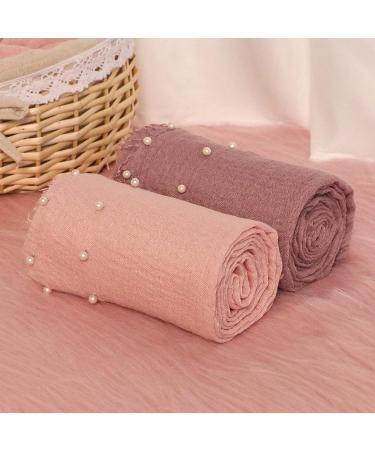 Newborn Photography Props Bundle: 4 PCS Handmade Knit Wrap Blankets Swaddle with Pearl Decor & Headbands - Snow Powder/Purple Gray - Buy Online on GoSupps.com