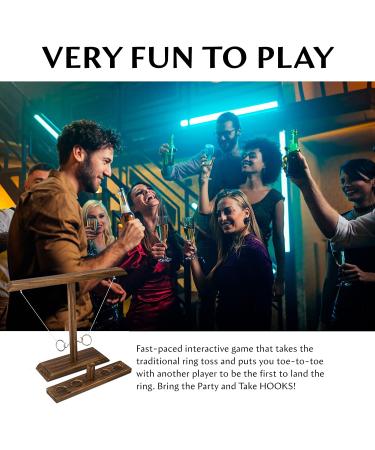 DreamToyz Ring Toss Game for Adults - Handmade Wooden Hooks - Fast-paced Indoor/Outdoor Interactive Game - 15.7 x 13 Large Size - Brown - Buy Online on GoSupps.com