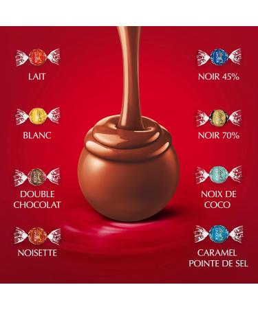 Lindt - Bo te Partage LINDOR - Assortiment de Chocolats au Lait Blancs Noir 70% Noix de Coco Double Chocolat Caramel Pointe de Sel Noisettes et Noir 45% - C ur fondant - Id al pour No l 371g Bo te Partage 371g - Buy Online on GoSupps.com