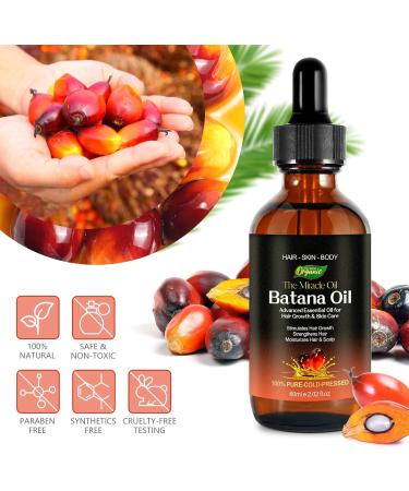 Raw Batana Oil for Hair Growth Batana Oil Organic Miracle Oil for Hair and Skin that Helps Hair Care Reduce Hair Loss and Split Ends Repair Damaged Hair & Scalp Create Healthy & Thick Hair -60ML - Buy Online on GoSupps.com