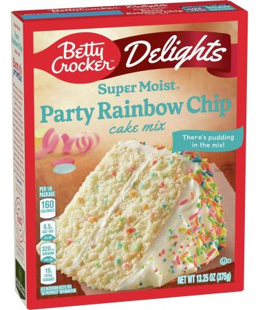 Betty Crocker Delights Super Moist Cake Mix Party Rainbow Chip 13.25oz - Shop Now! - Buy Online on GoSupps.com