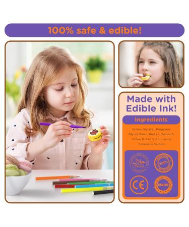 Edible Markers for Cookies Food Coloring Marker Pens 9Pcs ValueTalks Fine Tip Food Grade Food Gourmet Writers for DIY Decorating Fondant Cakes Easter Eggs Baking Painting Drawing Writing 9 Count (Pack of 1) 9 - Buy Online on GoSupps.com