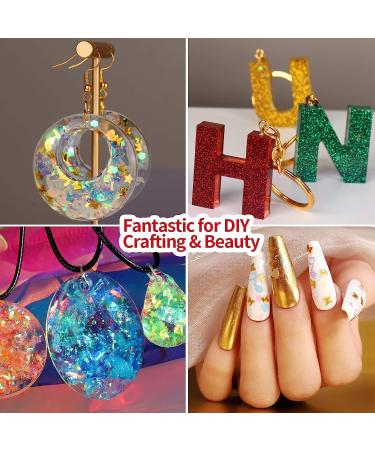 41PCS Resin Supplies Kit - Fine Glitter, Glitter Flakes, Foil Flakes, Mixing Stick & Tweezers - Craft Glitter for Resin, Nail Art, Jewelry & Tumbler Making - Buy Online on GoSupps.com