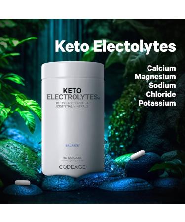 Codeage Keto Electrolytes Vegan Electrolyte Tablets with Magnesium Potassium Calcium & Salt | Non-GMO 180 Count Hydration Supplement for Keto Diet | Electrolyte Powder & Drink Mix - Buy Online on GoSupps.com