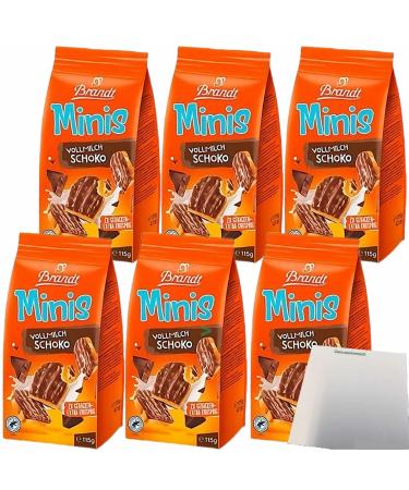 Brandt Mini Zwieback Milk Chocolate 6-pack (6x115g pack) + usy Block