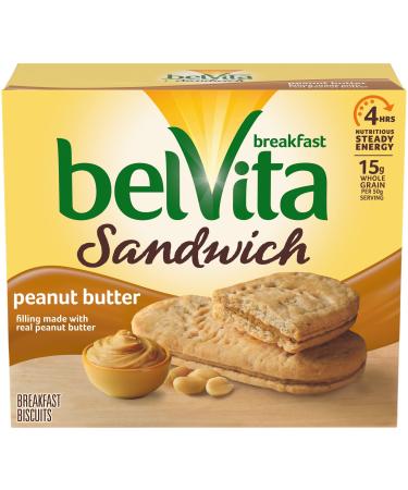 belVita Sandwich Peanut Butter Breakfast Biscuits, (2 Sandwiches Per Pack), 1.76 Ounce (Pack of 5)