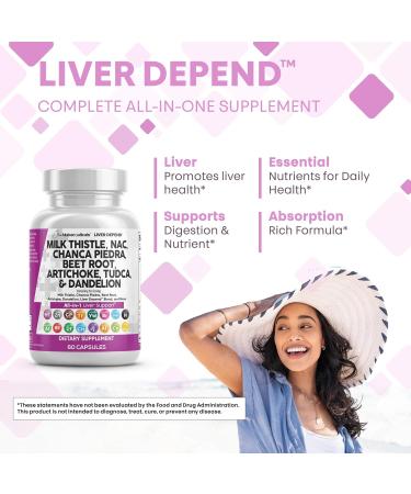 Clean Nutraceuticals Milk Thistle NAC Chanca Piedra Beet Root Artichoke Dandelion Root - Liver Cleanse Supplement Plus TUDCA Choline & Ginger - 2Pack - Buy Online on GoSupps.com