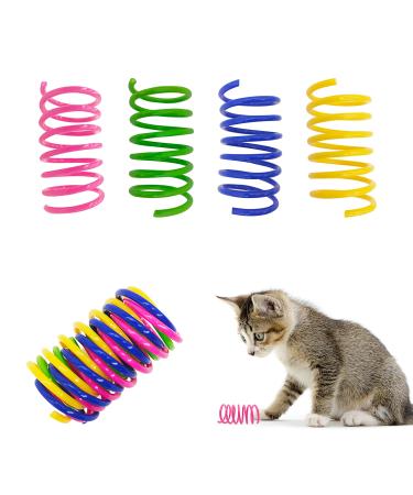 Cat Spring Toys 30 Packs, Plastic Colorful Springs Cat Toys for Cat Kitten Pets, Interactive Cat Toys for Indoor Cats and Kitten