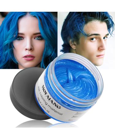 Temporary hair color blue hair color styling hair hartone for men women natural hairstyle pomade temporary hair dye wax for party cosplay & halloween 4.23 ounces (blue) #4 blue