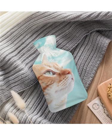 Hot Water Bottle with Lid - Cat & Butterfly Design for Pain Relief Cramps Foot Warmer | Rubber Hot Water Bag for Cold & Hot Therapy - Buy Online on GoSupps.com